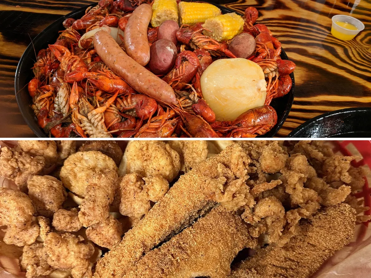 Casual seafood restaurant dining room