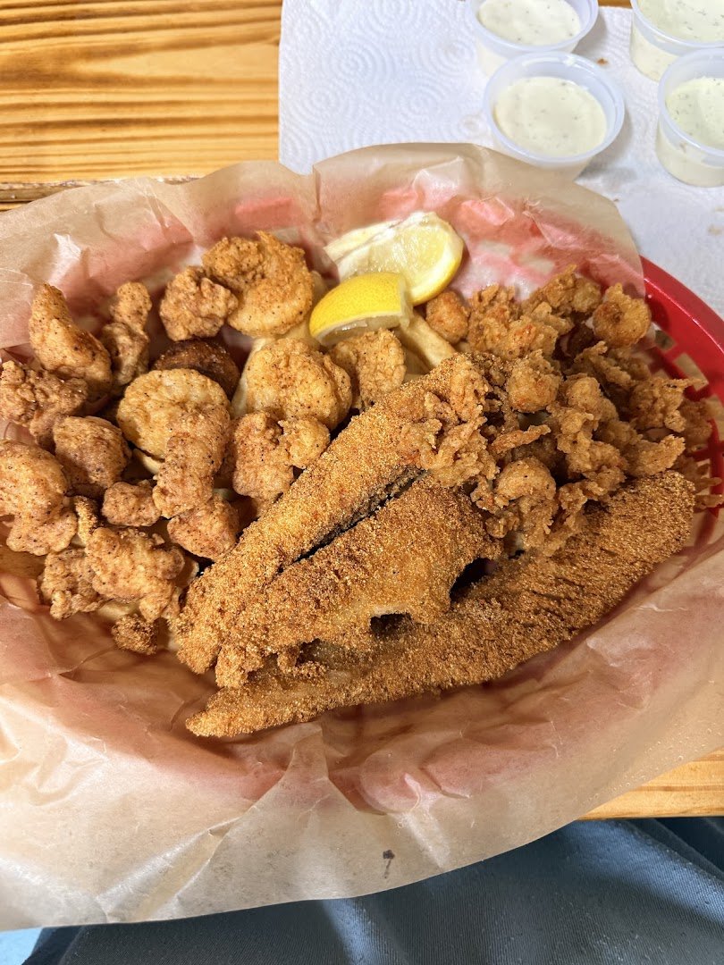 Tables set for Cajun lunch